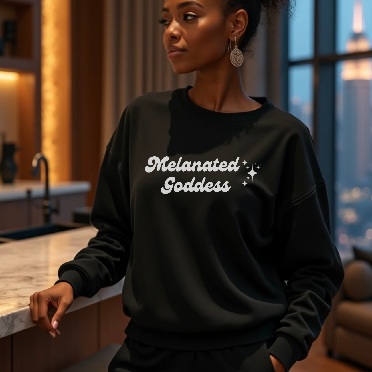 Melanated Goddess Crewneck Sweatshirt